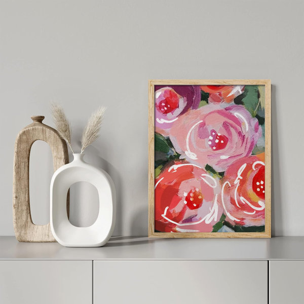 SIGNLEADER Pastel Watercolor Rose Flowers Wall Art Floral Botanical Prints Decor For Living Room